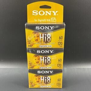 3 Pack - Sony Hi8 60 Min Digital8 120 Min Hi8 (P6120HMPL) Camcorder Cassettes